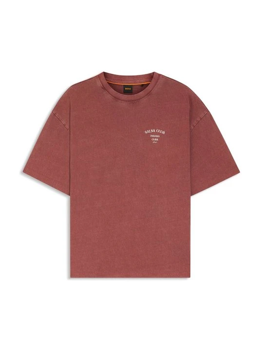 Zdjęcie produktu T-shirt z nadrukiem Boss ciemnobrązowy