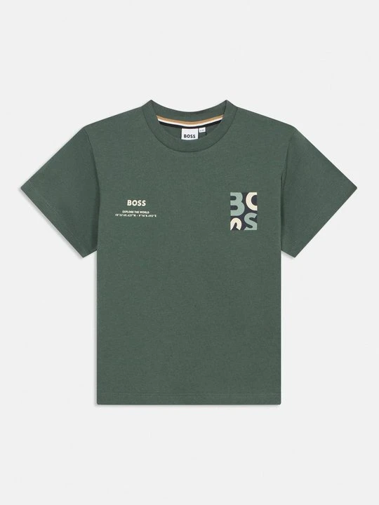 Zdjęcie produktu T-shirt z nadrukiem Boss ciemnozielony
