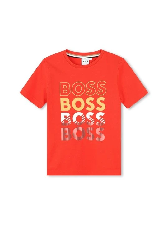 Zdjęcie produktu T-shirt z nadrukiem Boss czerwony