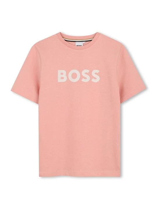 Zdjęcie produktu T-shirt z nadrukiem Boss jasnoróżowy