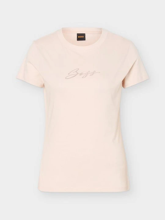 Zdjęcie produktu T-shirt z nadrukiem Boss jasnoróżowy