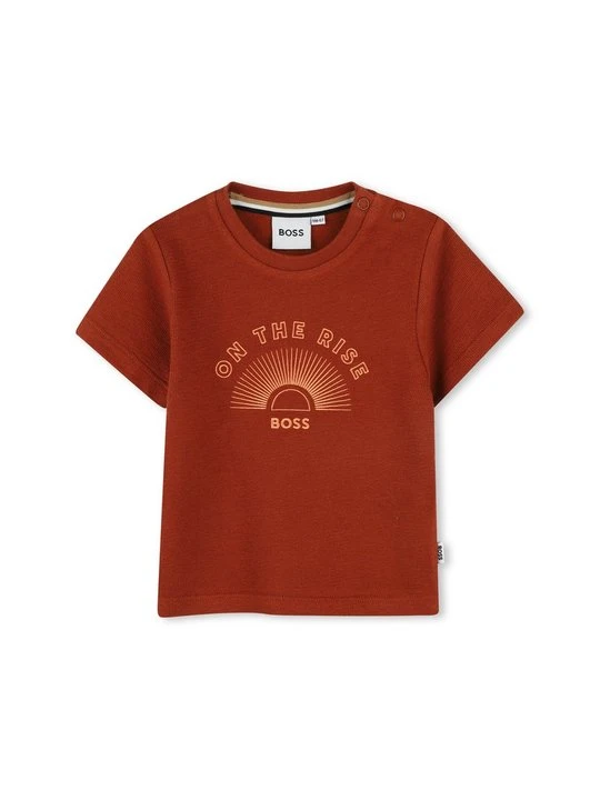 Zdjęcie produktu T-shirt z nadrukiem Boss brązowy