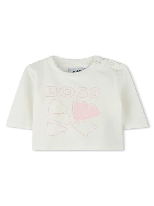 Zdjęcie produktu T-shirt z nadrukiem Boss mleczny