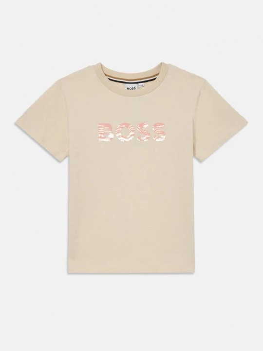 Zdjęcie produktu T-shirt z nadrukiem Boss piaskowy