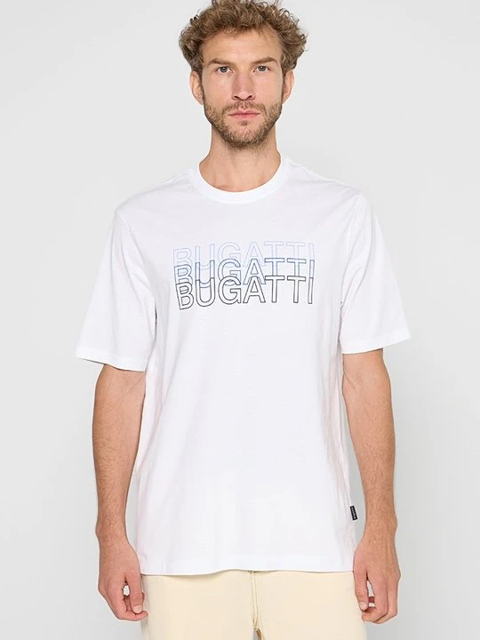 Zdjęcie produktu T-shirt z nadrukiem Bugatti biały