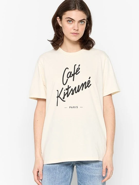 Zdjęcie produktu T-shirt z nadrukiem Café Kitsuné beżowy