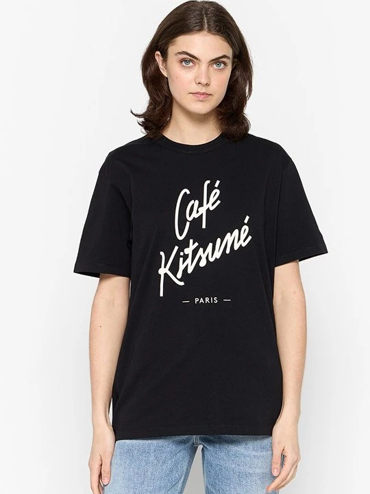Zdjęcie produktu T-shirt z nadrukiem Café Kitsuné czarny