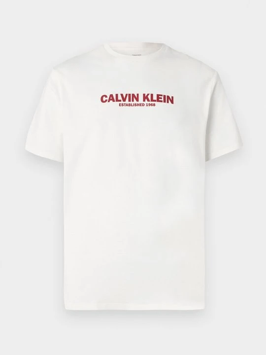 Zdjęcie produktu T-shirt z nadrukiem Calvin Klein mleczny