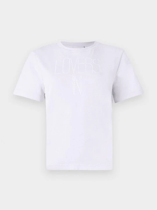 Zdjęcie produktu T-shirt z nadrukiem Calvin Klein liliowy