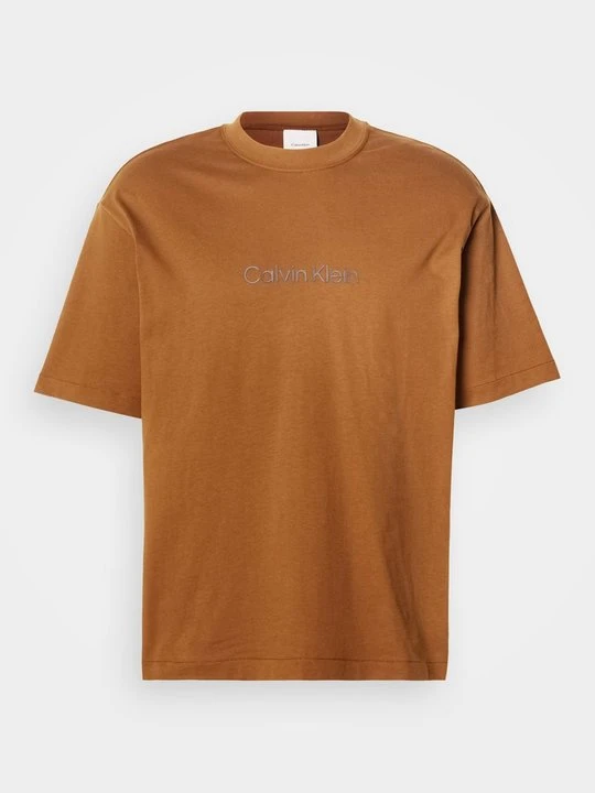 Zdjęcie produktu T-shirt z nadrukiem Calvin Klein brązowy