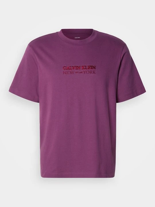 Zdjęcie produktu T-shirt z nadrukiem Calvin Klein jagodowy