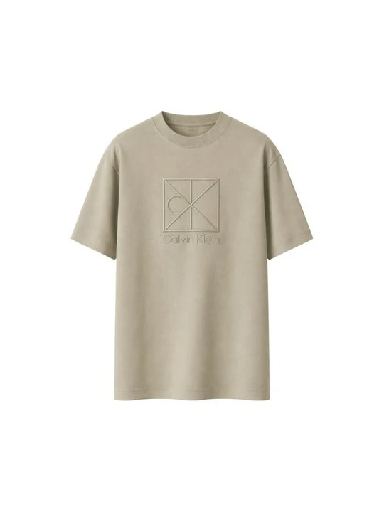 Zdjęcie produktu T-shirt z nadrukiem Calvin Klein beżowy