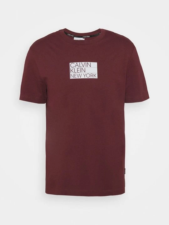 Zdjęcie produktu T-shirt z nadrukiem Calvin Klein bordowy