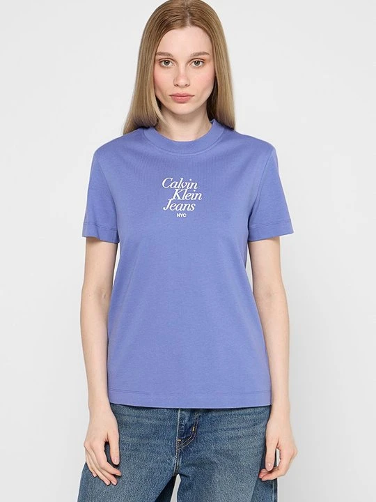 Zdjęcie produktu T-shirt z nadrukiem Calvin Klein Jeans niebieski