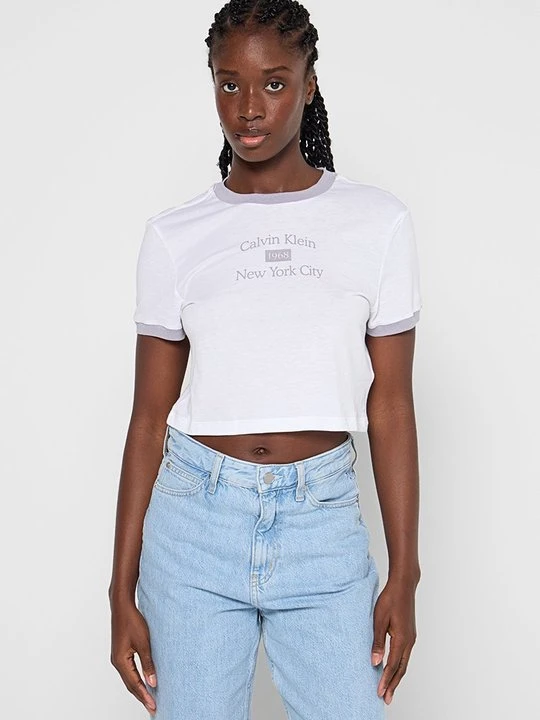 Zdjęcie produktu T-shirt z nadrukiem Calvin Klein Jeans biały
