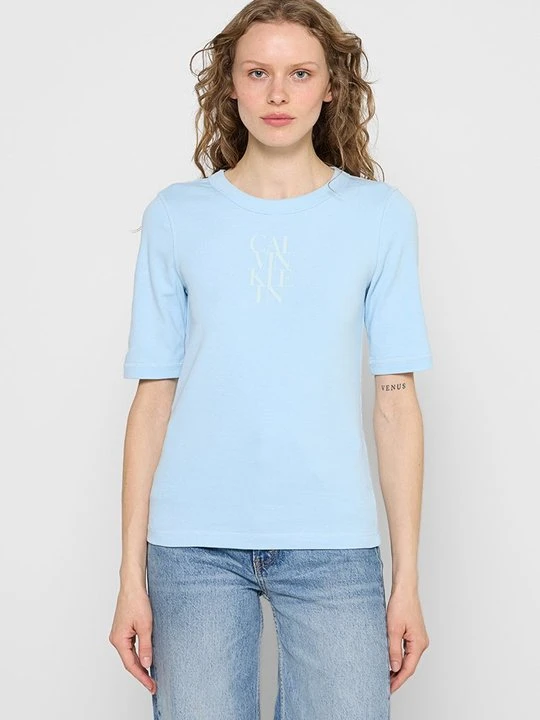 Zdjęcie produktu T-shirt z nadrukiem Calvin Klein Jeans niebieski