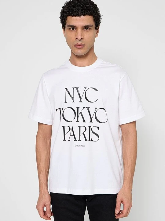 Zdjęcie produktu T-shirt z nadrukiem Calvin Klein Jeans biały