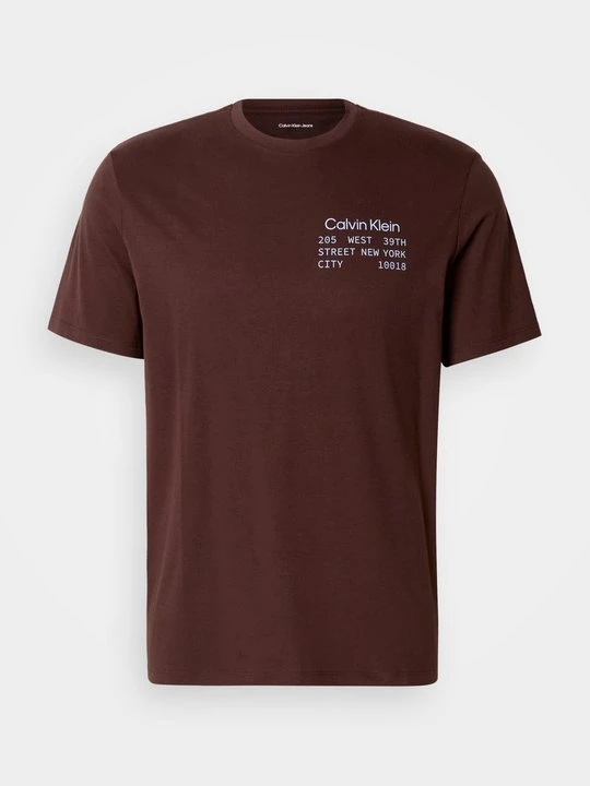 Zdjęcie produktu T-shirt z nadrukiem Calvin Klein Jeans ciemnobrązowy