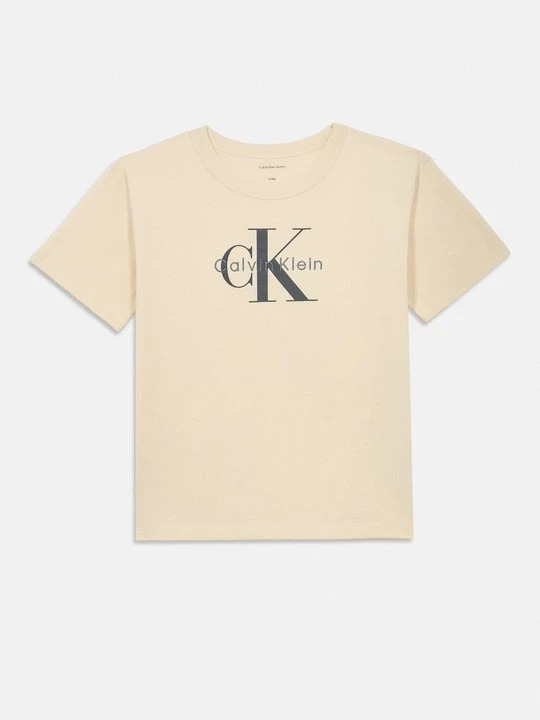 Zdjęcie produktu T-shirt z nadrukiem Calvin Klein Jeans mleczny