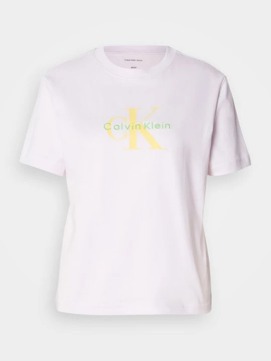 Zdjęcie produktu T-shirt z nadrukiem Calvin Klein Jeans liliowy