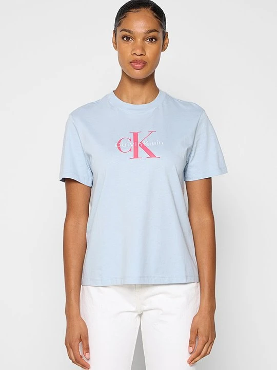 Zdjęcie produktu T-shirt z nadrukiem Calvin Klein Jeans jasnoniebieski