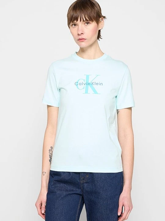 Zdjęcie produktu T-shirt z nadrukiem Calvin Klein Jeans jasnoniebieski