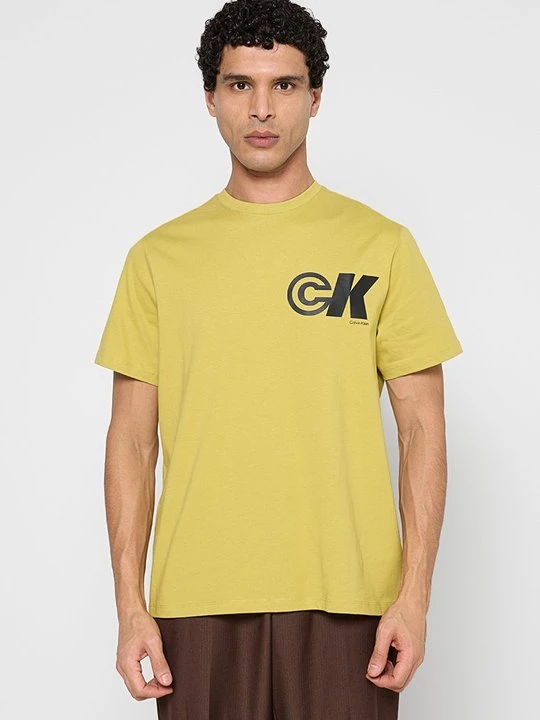 Zdjęcie produktu T-shirt z nadrukiem Calvin Klein Jeans żółty