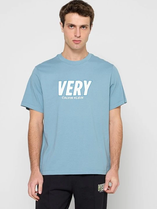 Zdjęcie produktu T-shirt z nadrukiem Calvin Klein Jeans niebieski