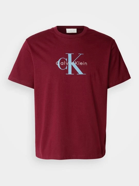 Zdjęcie produktu T-shirt z nadrukiem Calvin Klein Jeans bordowy