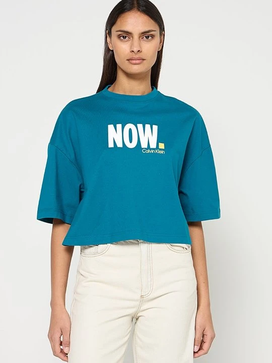 Zdjęcie produktu T-shirt z nadrukiem Calvin Klein Jeans petrol