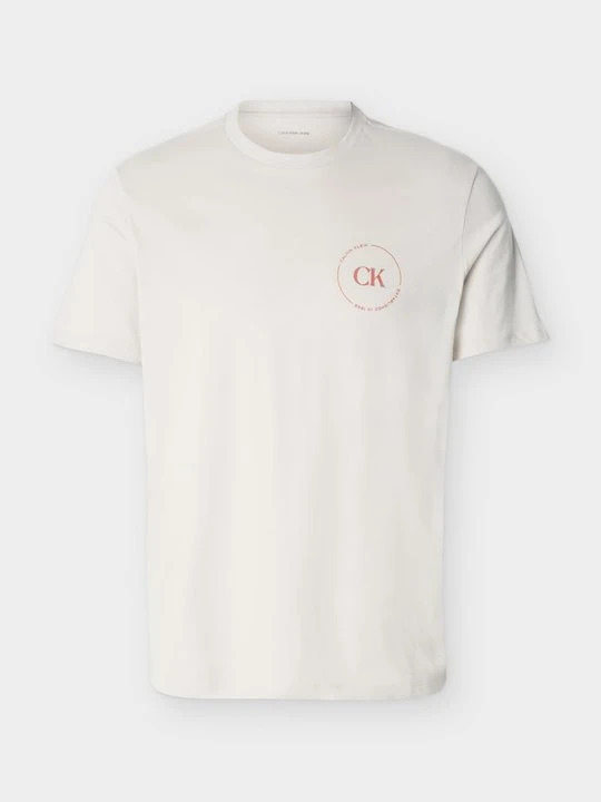 Zdjęcie produktu T-shirt z nadrukiem Calvin Klein Jeans beżowy