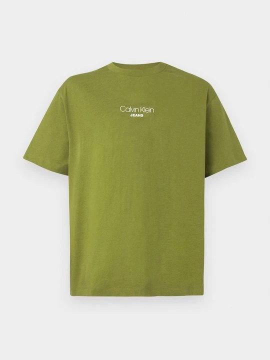 Zdjęcie produktu T-shirt z nadrukiem Calvin Klein Jeans oliwkowy