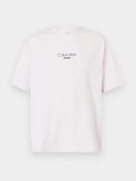 Zdjęcie produktu T-shirt z nadrukiem Calvin Klein Jeans jasnoróżowy