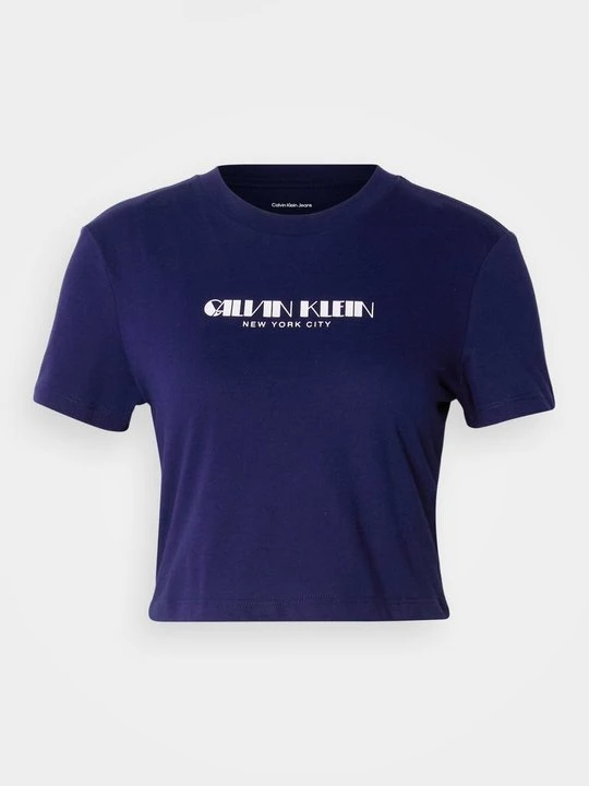 Zdjęcie produktu T-shirt z nadrukiem Calvin Klein Jeans granatowy
