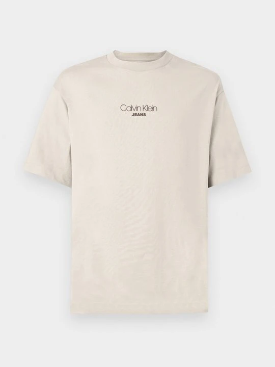 Zdjęcie produktu T-shirt z nadrukiem Calvin Klein Jeans piaskowy
