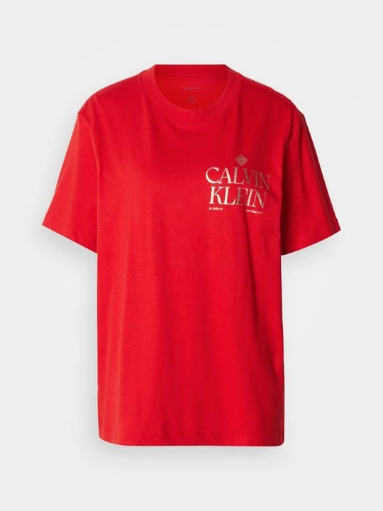Zdjęcie produktu T-shirt z nadrukiem Calvin Klein Jeans czerwony