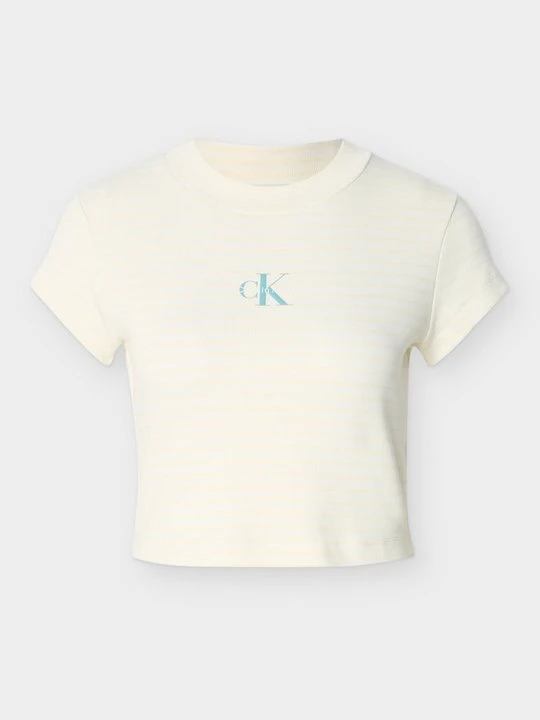 Zdjęcie produktu T-shirt z nadrukiem Calvin Klein Jeans jasnożółty