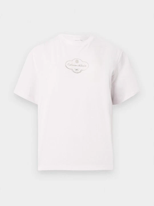 Zdjęcie produktu T-shirt z nadrukiem Calvin Klein Jeans jasnoróżowy