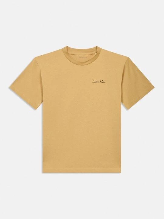 Zdjęcie produktu T-shirt z nadrukiem Calvin Klein Jeans beżowy