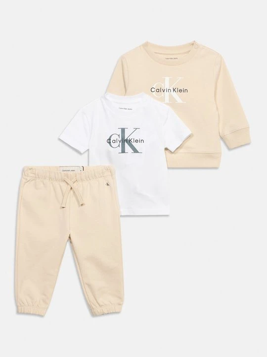 Zdjęcie produktu T-shirt z nadrukiem Calvin Klein Jeans beżowy