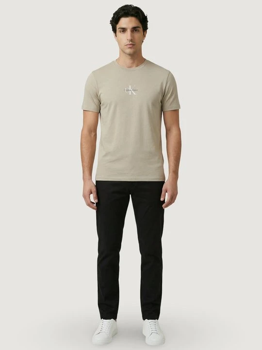 Zdjęcie produktu T-shirt z nadrukiem Calvin Klein Jeans beżowy
