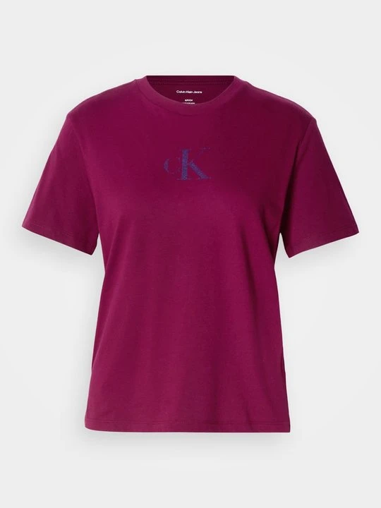 Zdjęcie produktu T-shirt z nadrukiem Calvin Klein Jeans bordowy