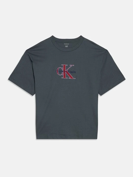 Zdjęcie produktu T-shirt z nadrukiem Calvin Klein Jeans ciemnoszary