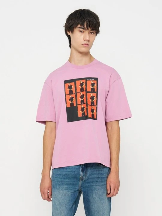 Zdjęcie produktu T-shirt z nadrukiem Calvin Klein Jeans fioletowy