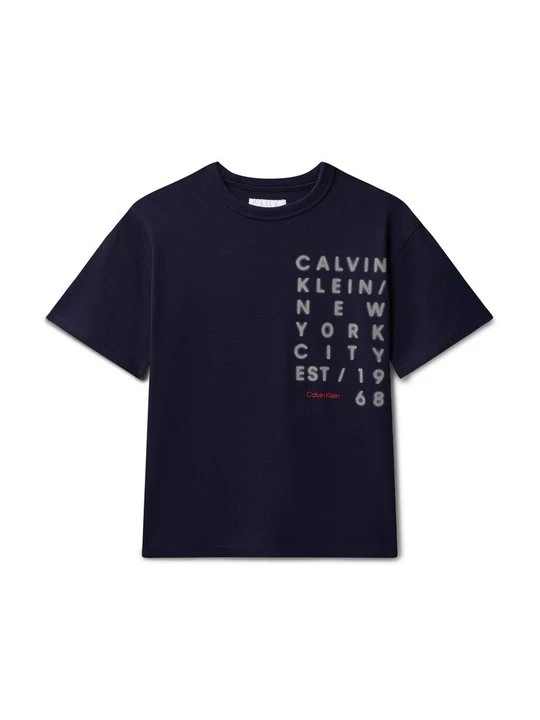 Zdjęcie produktu T-shirt z nadrukiem Calvin Klein Jeans granatowy