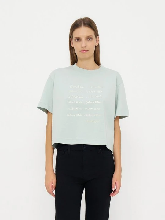 Zdjęcie produktu T-shirt z nadrukiem Calvin Klein Jeans jasnoniebieski
