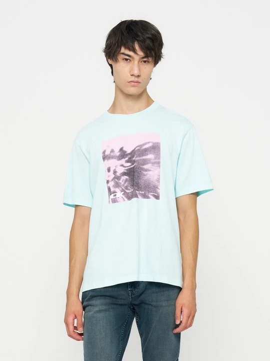 Zdjęcie produktu T-shirt z nadrukiem Calvin Klein Jeans jasnoniebieski denim
