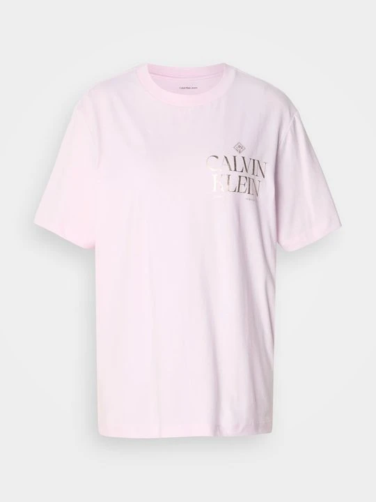 Zdjęcie produktu T-shirt z nadrukiem Calvin Klein Jeans jasnoróżowy