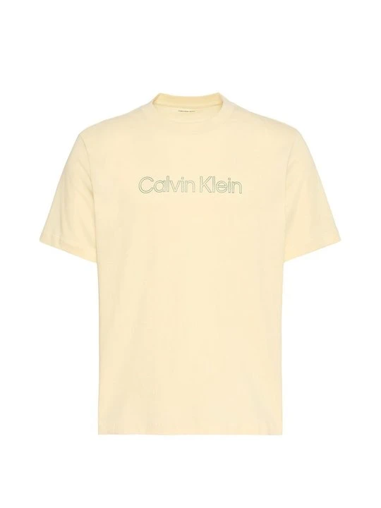 Zdjęcie produktu T-shirt z nadrukiem Calvin Klein Jeans jasnożółty