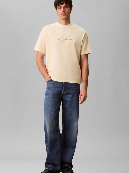 Zdjęcie produktu T-shirt z nadrukiem Calvin Klein Jeans jasnożółty